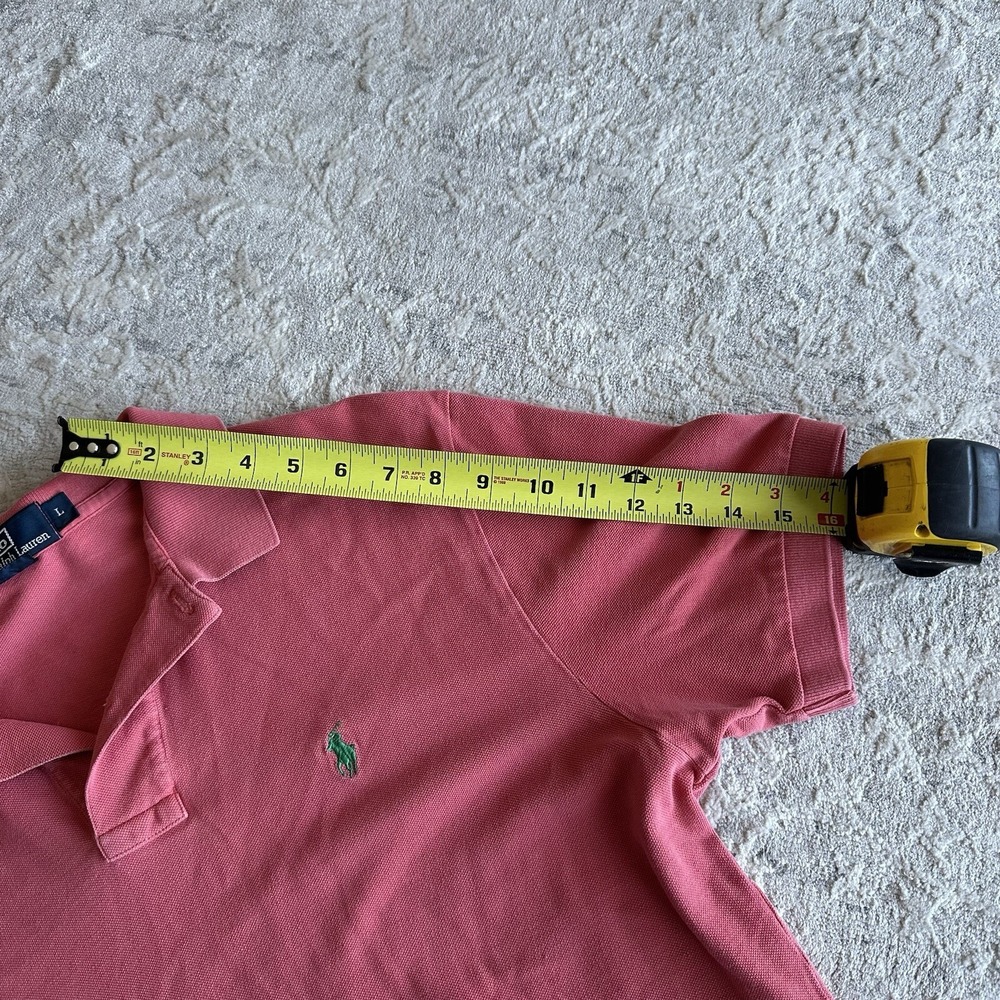 Polo By Ralph Lauren Polo Shirt Large Coral Color  Short‎ Sleeve Made In Peru - Picture 7 of 7
